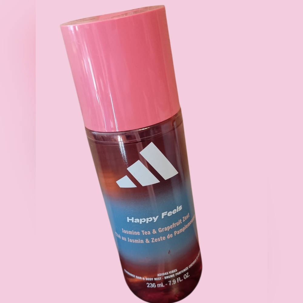 Adidas Happy Feels 7.9 fl oz Fragrance Hair and Body Mist- New